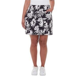 S.C. & CO. Pull On Tummy Control Sportswear Tennis Golf Skort Black White